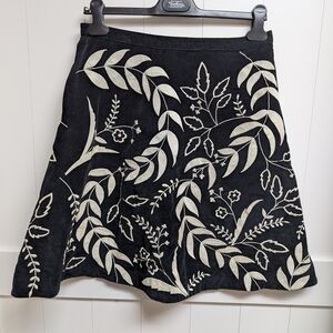 Odille Black and Cream A-Line Skirt